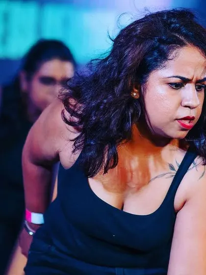 Another powerful close-up, capturing the raw emotion and dedication of one of our performers on the GIDC stage.