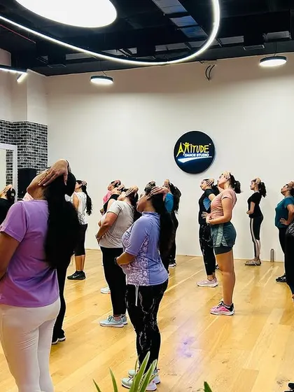 The focus and dedication during our cool-down stretch at the Bhartiya Mall Zumba session. Every part of the class is important for a complete workout.