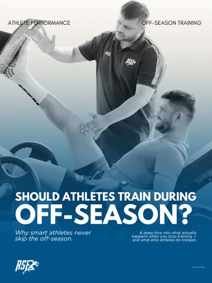 Should athletes train during the off-season? This graphic introduces the topic and challenges the misconception that off-season is purely for passive rest.