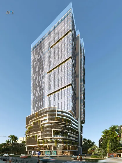 A perspective of the Codeword Edge commercial tower in Malad. The sleek, modern facade is designed to make it a standout addition to Mumbai's commercial architecture, pioneering new heights in workspace design.