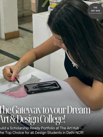A student uses her phone as a reference while working on a colored pencil drawing. I encourage the use of all available tools to achieve the best results.