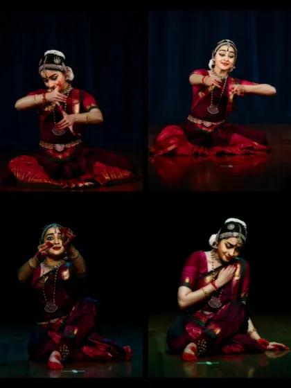 A collage of four expressive moments, each capturing a different facet of the Nayika's emotional state.