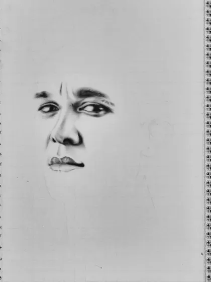A detailed look at the 22 hours it took to draw Sunil Chhetri. You can see how I start with the eyes and build the portrait from there using the grid method.