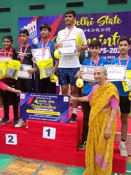 Another shot of the boys' podium at the Delhi State Championships. Seeing them stand at number 1 is what we train for every single day.