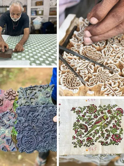 From a simple sketch to a wearable story, this video shows the journey of our 'Sherni' silk sarees. Watch as a hand-drawn tiger is meticulously carved into a teak wood block and then carefully printed onto fine silk, creating a majestic forest scene.