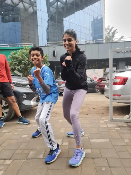 Two of our youngest members showing their form. We teach them discipline and a love for running early on.
