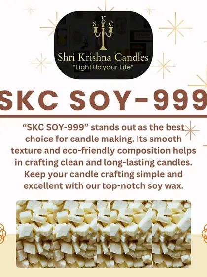 My SKC SOY-999 wax is known for its smooth texture and eco-friendly composition. It helps you craft clean, long-lasting jar candles with an excellent finish.