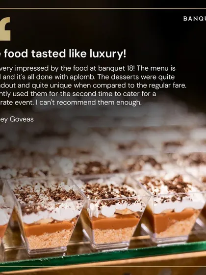 "The food tasted like luxury!" We believe every event, whether corporate or social, deserves a menu that feels special and unique. We're so glad we could deliver that experience for Cassey, not once, but twice.