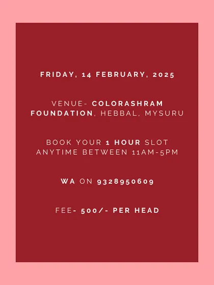 Details for our "Love, Color, & Chaos" Valentine's Day event. We offer one-hour slots for a fun, hands-on activity to celebrate connection in a sustainable way.