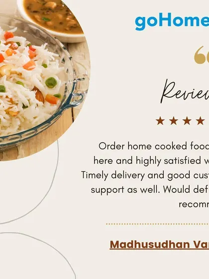 We are proud of the service we provide, and this feedback from a happy customer highlights our commitment. We focus on delivering authentic home-cooked food with reliable and timely service for all our party orders.