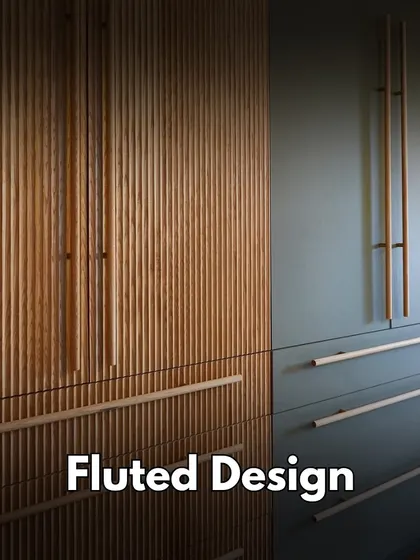Fluted panels are a popular trend in modern interiors. Using them on wardrobe doors adds texture and a sophisticated, linear pattern to the bedroom.
