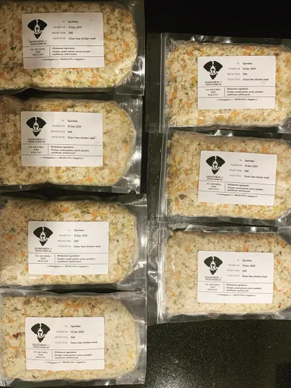 Your weekly meals, pre-portioned and ready to go. Each vacuum-sealed pack has the perfect amount of food for your dog, making feeding time easy and consistent.