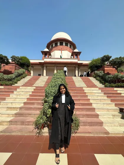 Posing on the iconic steps of the Supreme Court. Each favorable order is a victory for my client and a motivation to continue striving for excellence in my legal practice.