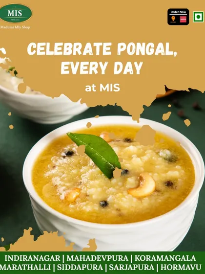 You don't have to wait for the festival to enjoy Pongal. We serve this comforting and delicious dish every day, perfect for any meal.