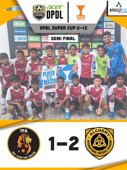 A hard-fought semi-final in the DPDL Super Cup. Our U12 team narrowly lost 1-2 to Alchemy International.