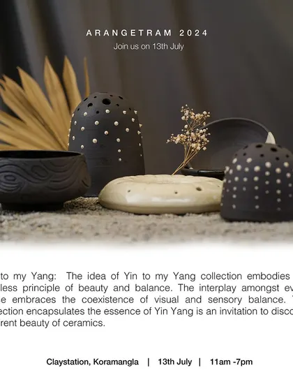 Apurva, a former UX designer, infuses her design experience into her "Yin to my Yang" collection for Arangetram. The interplay between pieces embraces the timeless principle of beauty and balance, inviting you to discover the inherent harmony in ceramics.