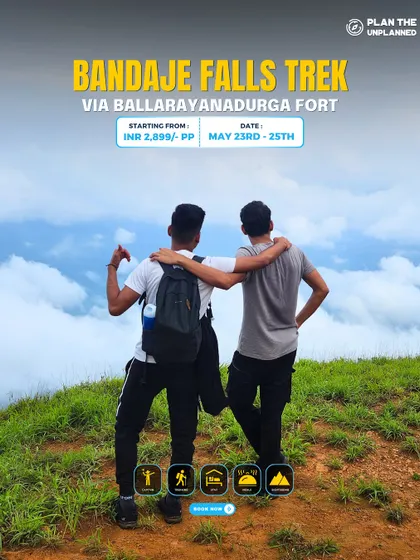 Two friends enjoying the view from the top on the Bandaje Falls trek. It's all about sharing the adventure.