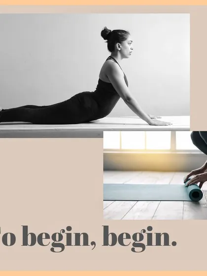 To begin, begin. Sometimes the hardest part is just starting. Just unroll your mat and the rest will follow. This is the first step to building a consistent practice.