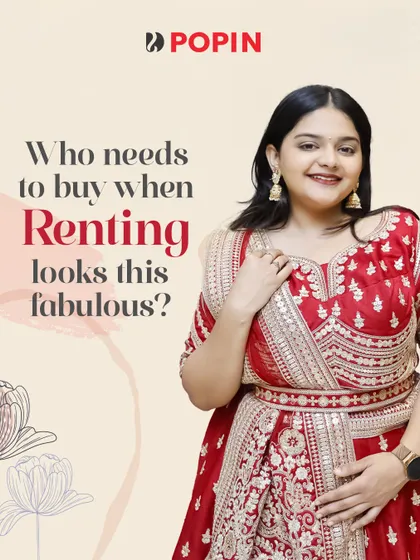 Renting a fabulous bridal lehenga is the smart choice for the modern bride. This image showcases the rich texture and design of our red bridal collection.