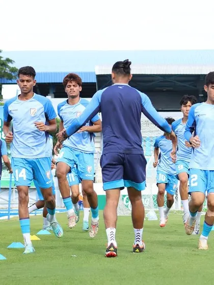 The Indian U17 team warming up before their final match of the season. These structured pre-game routines are designed to optimize performance and ensure the players are ready to leave everything on the field.