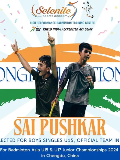 This is what we grind for. I am incredibly proud to announce that my student, Sai Pushkar, has been selected for the official Team India U-15 squad. He will represent the nation at the Badminton Asia Junior Championships in Chengdu, China.