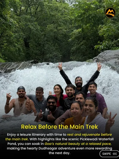 The best way to cool down after a trek? A refreshing dip in a natural waterfall pond. This is where the best conversations happen and friendships are made.