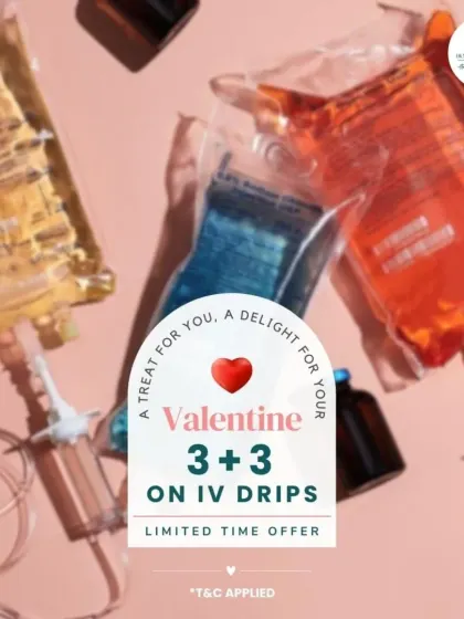 For Valentine's, we offered a special 3+3 on IV Drips. It's the perfect way to share the gift of wellness and ensure both you and your partner are glowing.