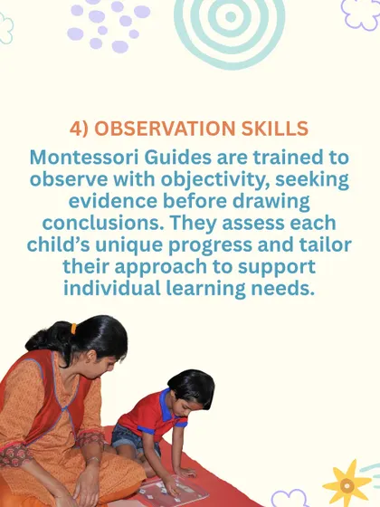 My role as a Montessori Guide is to observe and support. By carefully watching each child, I can understand their unique needs and introduce the right challenge at the right time, fostering growth without pressure.