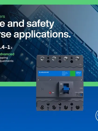 This graphic showcases my MCCB with its key specifications, including LSIG protection and compliance with IS/IEC 60947-2 standards.