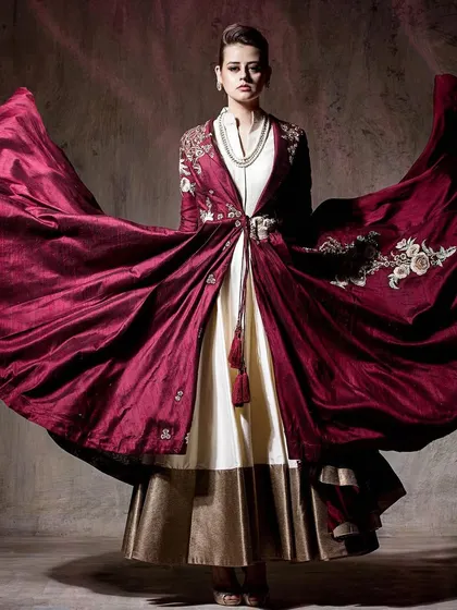 A duplicate of the hero shot, emphasizing the incredible movement and spread of the fabric. This kind of shot is a testament to careful styling and capturing the perfect moment.
