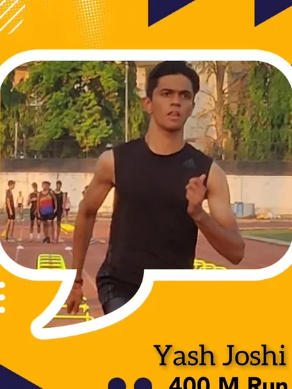 Yash Joshi, who won gold in the 400m run at the district championship.