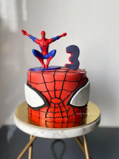 Your friendly neighborhood Spider-Man, in cake form! This cake is designed to look just like the superhero's mask, making it the perfect centerpiece for a Spidey-themed party.