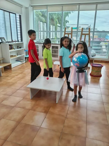 A 'Celebration of Life' or Birthday Walk is a special Montessori tradition. The child walks around a representation of the sun, holding a globe, once for each year of their life, helping them understand the passage of time.