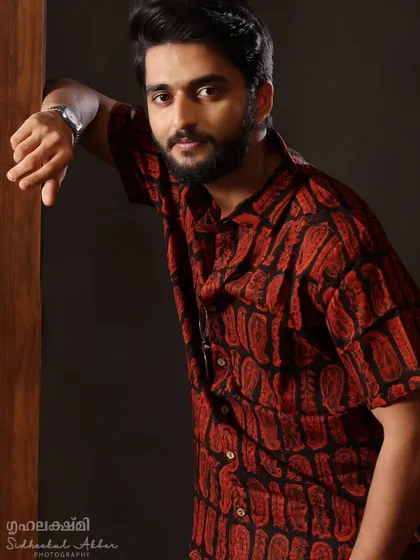 Another stylish shot of actor Gokul from his magazine feature. The focus was on a clean, natural makeup look that enhanced his features.