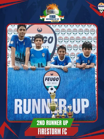 The 'Firestorm FC' team, who secured the 2nd Runner-Up position in the U-15 category.