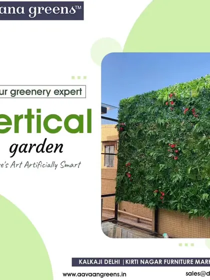 A beautiful balcony vertical garden featuring pops of red flowers. This is a great way to add color and vibrancy to your outdoor space without worrying about watering or plant care.