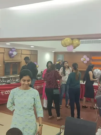 A candid shot of guests enjoying the party while our catering setup runs smoothly in the background. Our goal is to let you focus on making memories.