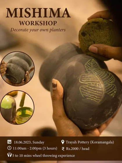 Our beginner-friendly Mishima workshop is a great introduction to this intricate inlay technique. You'll carve, paint, and create a beautiful planter to take home.