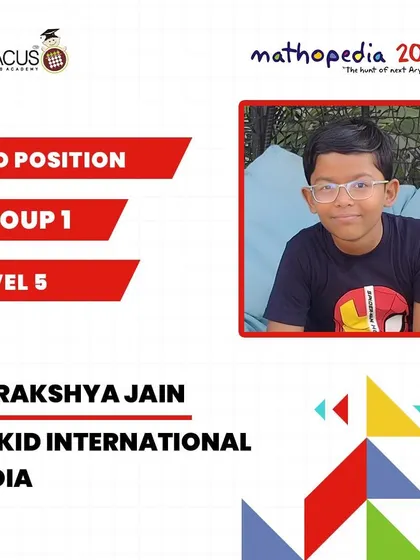 Tarakshya Jain from Orkid International, celebrating his 2nd Position win.