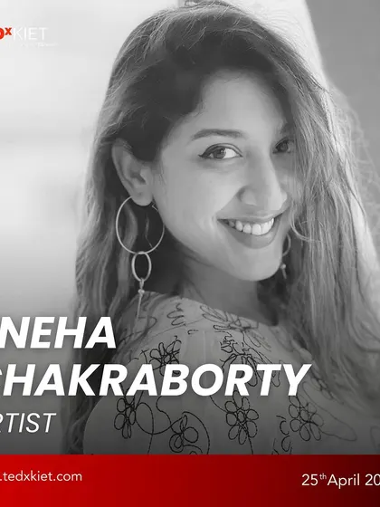 The official speaker announcement for my TEDxKIET talk. I was introduced as a trailblazing artist redefining contemporary art, particularly through my work with AR and NFT paintings.