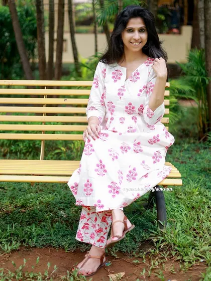 Our newly added bestseller. This white and pink printed dress is perfect for brightening your wardrobe with its fresh and elegant design.