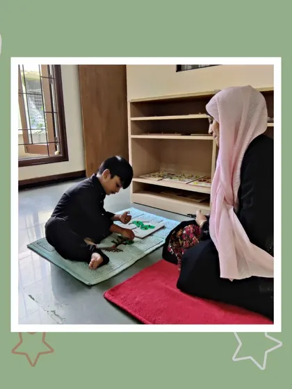 Using a botany puzzle, Aihaan explains the parts of a tree. His ability to recall and name each part is a wonderful example of how effective our visual and tactile learning methods are.