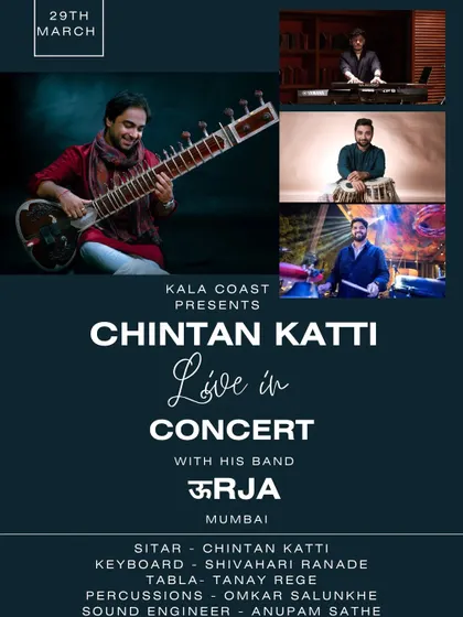 The promotional flyer for an 'Urja' concert in Mumbai. This event was a fusion music special, highlighting our band's genre.