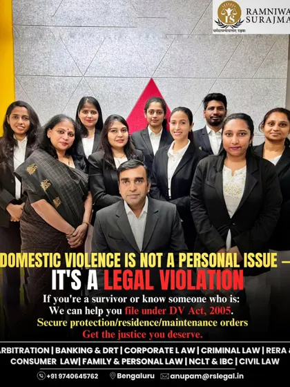 This image of our team reinforces our unified stance: domestic violence is a legal violation, not a private issue. We assist survivors in filing cases under the DV Act 2005 to secure protection, residence, and maintenance orders.