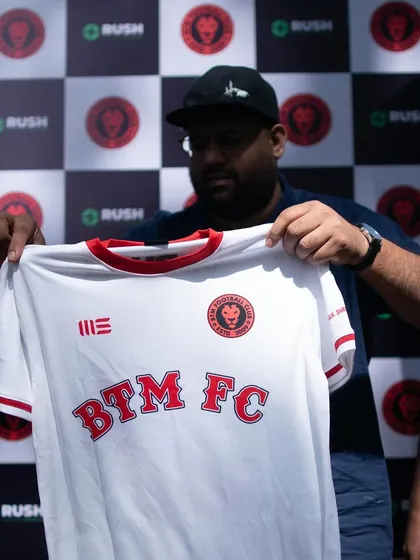 A close-up of the new BTM FC home jersey, a symbol of our pride and ambition for the season ahead.