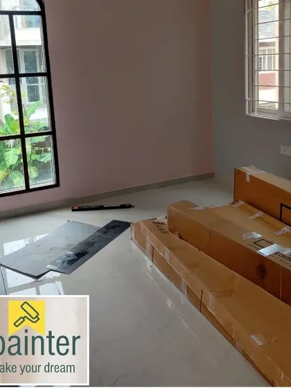 A room with newly delivered flat-pack furniture, ready for a fresh coat of paint on the walls before assembly. I can work around your schedule and other renovation timelines.