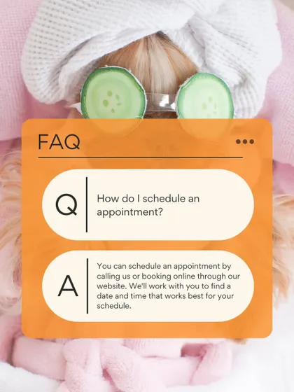 Scheduling an appointment is easy. This FAQ graphic explains the simple steps to book a session for your pet.