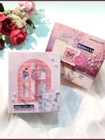 A side-by-side view of two vintage-themed mini scrapbooks.
