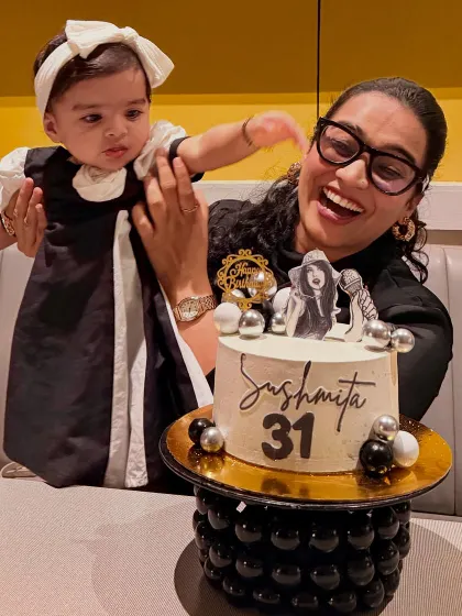 Celebrating my 31st birthday with Gauri and a custom anchor-themed cake. This post shows how I celebrate personal milestones and collaborate with local businesses like bakeries to make them special.