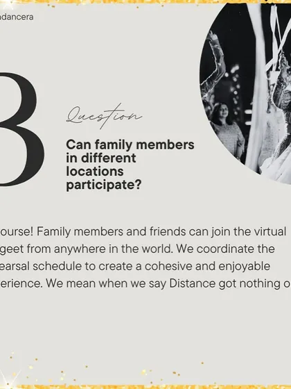 Can family members in different locations participate? Of course. We coordinate rehearsal schedules to create a cohesive and enjoyable experience for everyone, no matter where they are.
